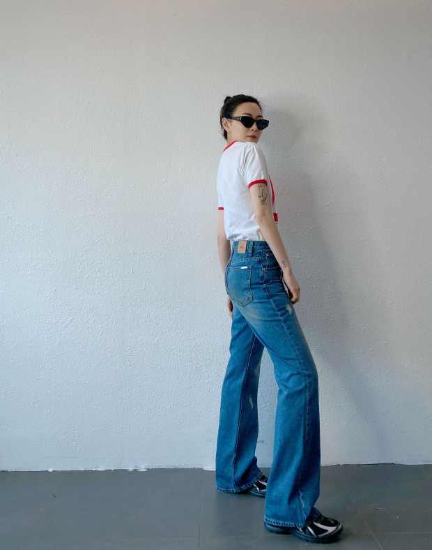 Washed Flares Jeans #250421
